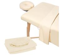 Parure de Lit 3 Pièces en Microfibre pour Table de Massage,Drap Housse de Protection en éponge pour Table de Massage,Housse de Lit Facial de Qualité Supérieure-Drap Plat,Draphousse,Housse pour Têtière