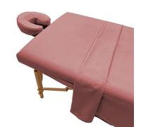 Parure De Lit 3 PièCes En Microfibre Pour Table De Massage,Drap Housse Pour Table Massage,Housse De Lit Facial De Qualité SupéRieure-Drap Plat,Draphousse,Housse Pour TêTièRe (Vermillon,80 x 185 cm)