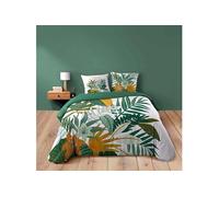 Douceur d'Intérieur Parure de lit 3 pièces Florida 260 x 240 cm 100% coton Vert