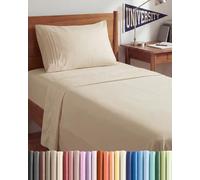 Parure de lit 3 pièces, format lits jumeaux XL, convient pour dortoirs universitaires, draps qualité hôtelière, ultra doux, poches profondes, faciles à installer, respirants et rafraîchissants