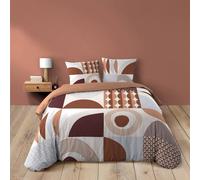 Douceur d'Intérieur Housse de couette GEMMA 240x220cm +2 taies 63x63cm Coton 42 fils Terracotta