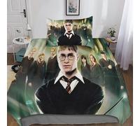 Parure De Lit 3 Pieces Harry Potter Avec Housse De Couette Et Divers Personnages De Dessins Animes Pour Garçons Et Filles, Couvre-Lit 3d, Facile D'entretien, Pour Lit Simple