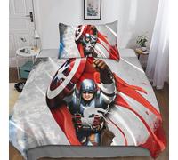 Parure De Lit 3 Pieces Imprimée Captain America, Housse De Couette En Microfibre, Design Unique, Simple Face, Hypoallergénique, Pour Lit Double, King Size, Super King Size, Simple