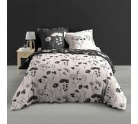 Douceur d'Intérieur Parure de lit réversible Iris 3 pièces 240 x 220 cm 100% percale de coton