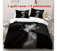 Parure De Lit 3 Pieces Kyle À Theme Noir Et Blanc - Parure De Lit Trois Pieces, Housse De Couette Douce Et Deux Taies D'oreiller, Adaptée À Toutes Les Saisons, Ideal Pour La Chambr