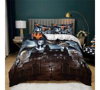 Parure De Lit 3 Pieces La Famille Addams, Housse De Couette En Microfibre Douce, Facile D'entretien, Avec 2 Taies D'oreiller, Pour Adolescentes, Filles Et Enfants, Réversible, Taf