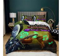 Parure De Lit 3 Pieces La Famille Addams, Housse De Couette En Microfibre Douce, Facile D'entretien, Avec 2 Taies D'oreiller, Pour Adolescentes, Filles Et Enfants, Réversible, Taf