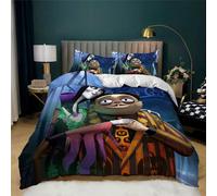 Parure De Lit 3 Pieces La Famille Addams, Housse De Couette En Microfibre Douce, Facile D'entretien, Avec 2 Taies D'oreiller, Pour Adolescentes, Filles Et Enfants, Réversible, Taf