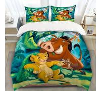 Parure De Lit 3 Pieces Le Roi Lion Avec Housse De Couette Et 2 Taies D'oreiller. Super Douce Et Confortable Pour La Chambre À Coucher, La Chambre D'amis, Cadeau Pour La Famille, Pa