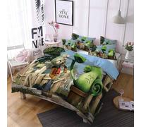 Parure De Lit 3 Pieces Lisainmay Plants Vs. Zombies Avec 2 Taies D'oreiller, Housse De Couette À Fermeture Éclair Pour Prévenir Les Allergies