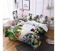 Parure De Lit 3 Pieces Lisainmay Plants Vs. Zombies Avec 2 Taies D'oreiller, Housse De Couette À Fermeture Éclair Pour Prévenir Les Allergies