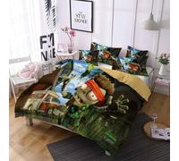 Parure De Lit 3 Pieces Lisainmay Plants Vs. Zombies Avec 2 Taies D'oreiller, Housse De Couette À Fermeture Éclair Pour Prévenir Les Allergies