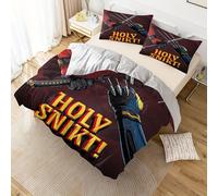 Parure De Lit 3 Pieces Marvel Deadpool Wolverine Cartoon Comprend 1 Housse De Couette Et 2 Taies D'oreiller Super Doux Confort Pour Chambre À Coucher Chambre D'amis Cadeau Multi Ta