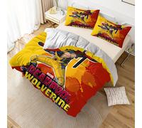 Parure De Lit 3 Pieces Marvel Deadpool Wolverine Cartoon Comprend 1 Housse De Couette Et 2 Taies D'oreiller Super Doux Confort Pour Chambre À Coucher Chambre D'amis Cadeau Multi Ta