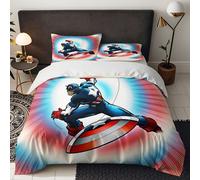 Parure De Lit 3 Pieces Marvel Hulk Batman À Motifs De Dessins Animes - Housses De Couette Douces, Légères Et Chaudes, Taies D'oreiller, Fermeture Éclair De Style Vintage, Pour Dort