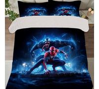 Parure De Lit 3 Pieces Marvel Venom Avec Housse De Couette Ultra Douce Et Confortable, Motif Dessin Anime, Plusieurs Tailles, Pour Chambre D'amis, Decoration, Cadeau