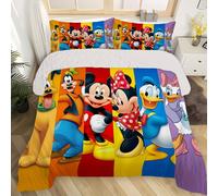 Parure De Lit 3 Pieces Mickey Mouse Clubhouse Mickey Minnie Avec Housse De Couette Et 2 Taies D'oreiller. Super Douce Et Confortable Pour Chambre D'amis. Cadeau Idéal Pour La Famil