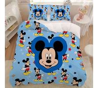 Parure De Lit 3 Pieces Mickey Mouse Clubhouse Mickey Minnie Avec Housse De Couette Et 2 Taies D'oreiller. Super Douce Et Confortable Pour Chambre D'amis. Cadeau Idéal Pour La Famil
