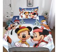 Parure De Lit 3 Pieces Mickey Mouse Et Donald Duck En Microfibre, Housse De Couette Et Taie D'oreiller Imprimées En 3d, Douce Pour Homme, Femme Et Enfant, Pour Lit Simple