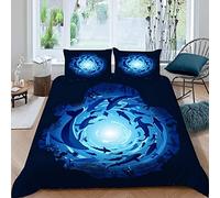 Parure de Lit 3 Pièces Monde sous Marin Housse de Couette 240x260 Enfant 2 Personnes 3D Motif Paysage sous-Marin avec Fermeture Éclair Hypoallergique Microfibre avec 2 Taies d'oreiller 50x75 cm