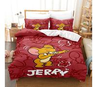 Parure De Lit 3 Pieces Motif Tom Et Jerry, Housse De Couette De Luxe, Motif Anime, King Size, En Polyester, Decorations De Noël, Pour La Maison
