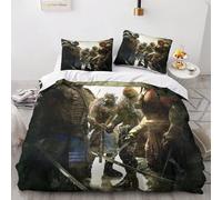 Parure De Lit 3 Pieces Motif Tortues Ninja, Housse De Couette Et 2 Taies D'oreiller, Motif Dessin Anime, 3d