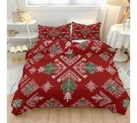 Parure de lit 3 pièces Motif Traditionnel Rayures Tribales Flèche, Rouge Durable Housse de Couette en Microfibre pour Adultes Adolescents Enfants, 200 x 200 cm Housse de Couette avec Fermeture