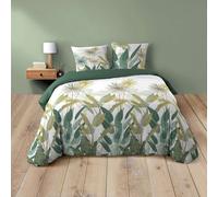 Douceur d'Intérieur – Parure de lit 3 pièces Otika – 240 x 220 cm – 100% coton – 42 fils – Vert