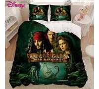 Parure De Lit 3 Pieces Pirates Des Caraïbes Pour La Saint-Valentin - Dessin Anime Mignon Et Doux, Convient Pour La Chambre À Coucher - Comprend Une Housse De Couette, 2 Taies D'ore