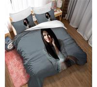 Parure De Lit 3 Pieces Pour Lit Double Selena Gomez, Housse De Couette Pour Fille, Microfibre Ultra Douce Et Hypoallergénique