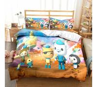 Parure De Lit 3 Pieces Pour Lit Double, Toutes Saisons, Motif Dessin Anime The Octonauts, Housse De Couette Pour Lit Double, King Size