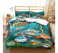Parure De Lit 3 Pieces Pour Lit Double, Toutes Saisons, Motif Dessin Anime The Octonauts, Housse De Couette Pour Lit Double, King Size