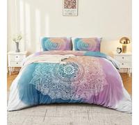 Parure de Lit 3 Pièces Retromandalagradient Microfibre Imprimée Parure de Couette 220 x 240 cm Douce, légère et Facile d'entretien - Motifs Modernes Couleur