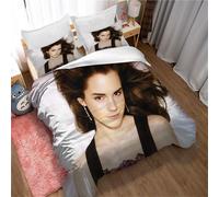 Parure De Lit 3 Pieces Réversible Emma Watson Avec Housse De Couette Ste-X Et Fermeture Éclair, Microfibre Ultra Douce, Photo