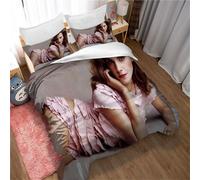 Parure De Lit 3 Pieces Réversible Emma Watson Avec Housse De Couette Ste-X Et Fermeture Éclair, Microfibre Ultra Douce, Photo