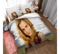 Parure De Lit 3 Pieces Réversible Emma Watson Avec Housse De Couette Ste-X Et Fermeture Éclair, Microfibre Ultra Douce, Photo