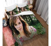 Parure De Lit 3 Pieces Réversible Emma Watson Avec Housse De Couette Ste-X Et Fermeture Éclair, Microfibre Ultra Douce, Photo