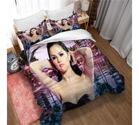 Parure De Lit 3 Pieces Réversible Selena Gomez Avec Housse De Couette Et Fermeture Éclair, Microfibre Ultra Douce