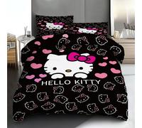 Parure De Lit 3 Pieces Sanrio Hello Kitty, Housse De Couette Et Taies D'oreiller En Polyester Doux Toutes Saisons, Impression Numérique, Fermeture À Glissière, Coffret Cadeau De De