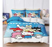Parure De Lit 3 Pieces Sanrio Hello Kitty Kuromi, Housse De Couette, Parure De Lit Double, King Size, 3d, Pour Enfant