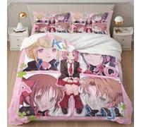 Parure De Lit 3 Pieces Shugo Chara Anime - Polyester Doux, Housse De Couette Et Taie D'oreiller Incluses, Motifs De Personnages Vibrants Pour La Decoration De La Chambre D'amis, Co