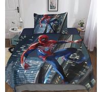 Parure De Lit 3 Pieces Spider Man Pour Jeune Adolescent, Housse De Couette Imprimée Avec Personnages Du Film Marvel, Joli Design Marron Et Blanc, Taies D'oreiller Assorties.