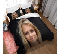 Parure De Lit 3 Pieces Ste-X Cara Delevingne, Housse De Couette En Microfibre Confortable, Ensemble De Literie Classique Et Élégant Pour Chambre À Coucher, Photo