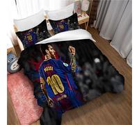Parure De Lit 3 Pieces Ste-X Lionel Messi, Housse De Couette Confortable En Microfibre, Ensemble De Literie De Chambre Classique Et Élégant