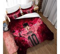 Parure De Lit 3 Pieces Ste-X Lionel Messi, Housse De Couette Confortable En Microfibre, Ensemble De Literie De Chambre Classique Et Élégant