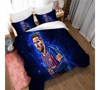 Parure De Lit 3 Pieces Ste-X Lionel Messi, Housse De Couette Confortable En Microfibre, Ensemble De Literie De Chambre Classique Et Élégant