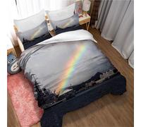 Parure De Lit 3 Pieces Ste-X Rainbow, Housse De Couette Confortable En Microfibre, Ensemble De Literie Classique Et Élégant Pour Chambre À Coucher, Couleur