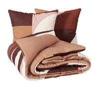 Parure de lit 3 pièces ""Tatia"" percale de coton terracotta 260x240cm - Atmosphera createur d'interieur