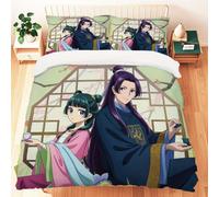Parure De Lit 3 Pieces The Apothecary Diaries - Housse De Couette En Polyester Doux Avec Illustrations De Personnages Vibrantes, 1 Housse De Couette Queen Size, 2 Taies D'oreiller,