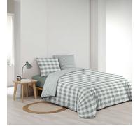 Douceur d'Intérieur Parure de lit 3 pièces Victoire 240 x 220 cm 100% coton réversible Sauge